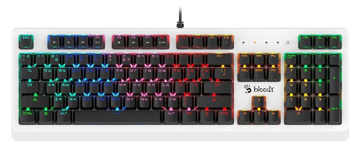 Клавиатура A4TECH Bloody B810RC,  USB, белый + черный [b810rc (  white )]